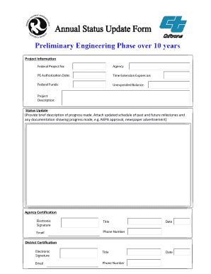 Fillable Online Dot Ca Status Update Provide Brief Description Of