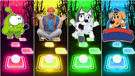 Sheriff Labrador 🆚 Bluey Bingo 🆚 Blippi 🆚 Om Nom 🎶 🎶 Tiles Hop Edm