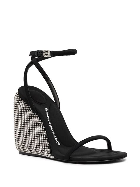 Alexander Wang Crystal Embellished Wedge Sandals Farfetch