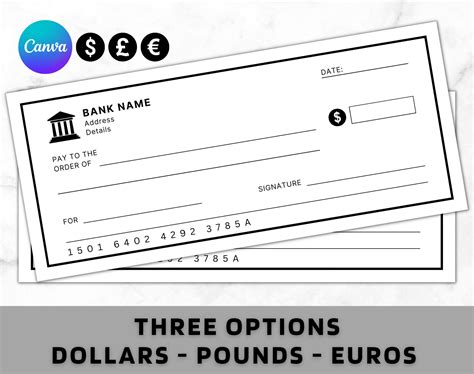 Blank Cheque Blank Check Template Blank Checks Editable Cheque Template Printable Cheque Bank