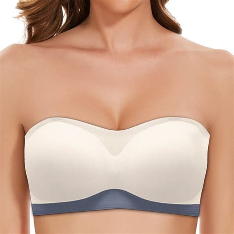 Jaycosin Women Lingerie Strapless Front Buckle Lift Bra Wire Slip Push