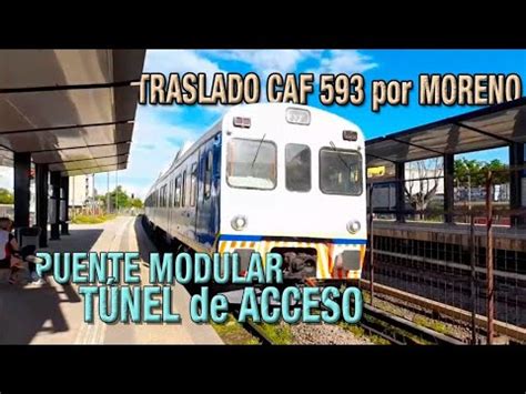 TRASLADO COCHE MOTOR CAF 593 CAMELLOS TALLERES MECHITA PUENTE MODULAR