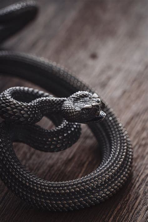 silver snake figurine  stock photo
