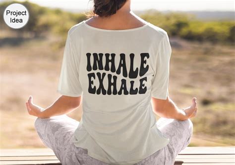 Inhale Exhale Svg Retro Wavy Text Svg Meditation Good Vibes Etsy