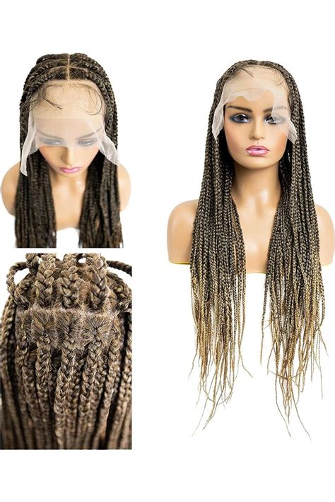 Pib 24 Single Full Lace Knotless Box Braid Wig Square Parted Braided Wigs For Black Women Human