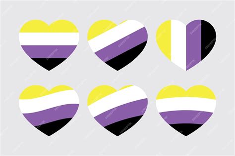 Premium Vector Yellow White Purple And Black Colored Heart Icon As