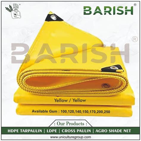 Polyethylene HDPE PE Laminated BARISH Yellow Yellow HDPE Tarpaulin