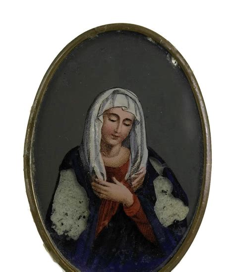 Antique Virgin Mary Portrait Art