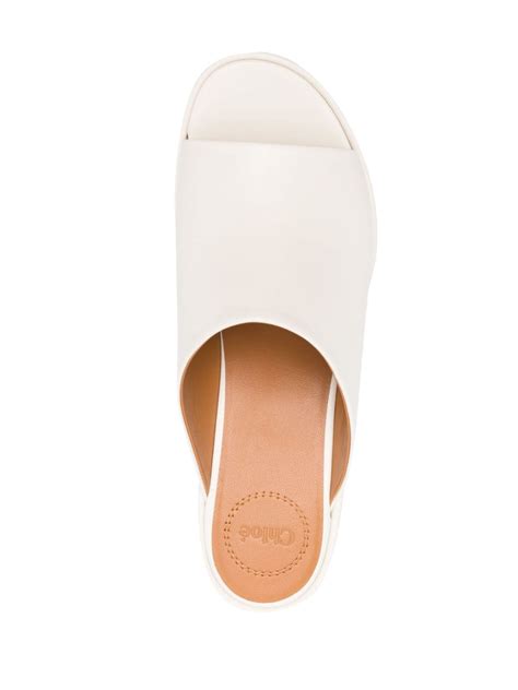 Chloé Oli 100mm Platform Mules In Nude ModeSens