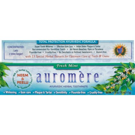 Auromere Fresh Mint Ayurvedic Herbal Toothpaste Lunds Byerlys