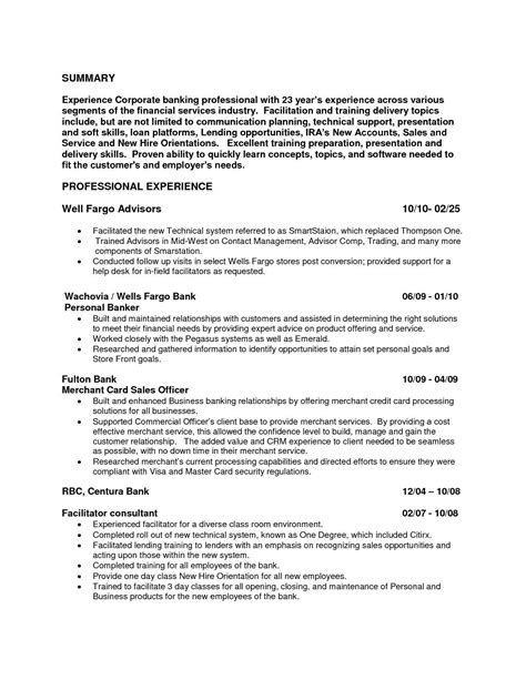 Banking Profile Resume Template Best