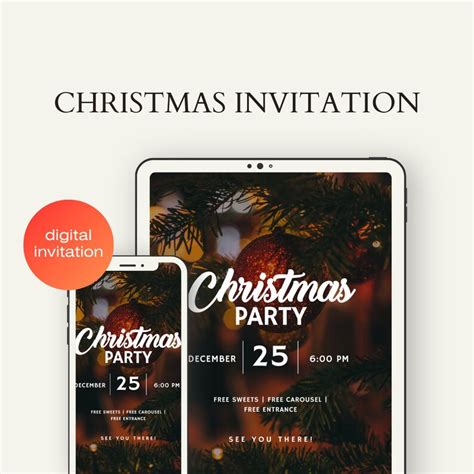 Editable Christmas Party Invitation Christmas Party Invite Holiday