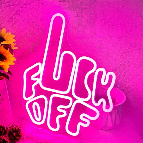 Amazon Fuck Off Neon Sign Neon Sign For Wall Decor Man Cave Pink LED Lights Sign For