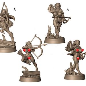 Elf Huntress Elven Ranger Female Elf Archer Pinup NSFW Nude Options Unpainted 3D Resin Print