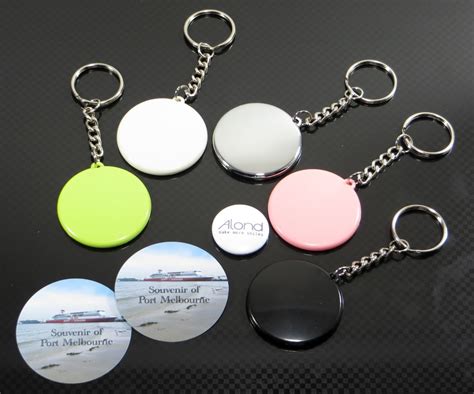 Coloured Back Excellent Quality 37mm Keyring Make Your Own High