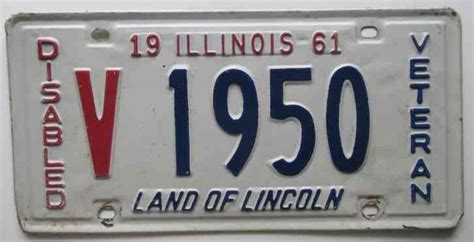 1954 Vintage Original ILLINOIS License Plate DAV Tag