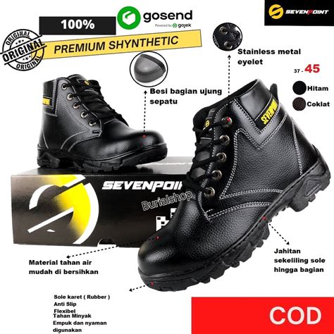 Jual Sepatu Safety Pria Wanita Boots Original Sevenpoint Ujung Besi