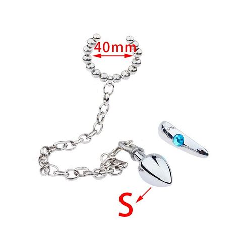 Buy Crystal Metal Anal Toys Dildo For Men Gay Supplies Butt Plug Chain Cock Ring Anal Prostate