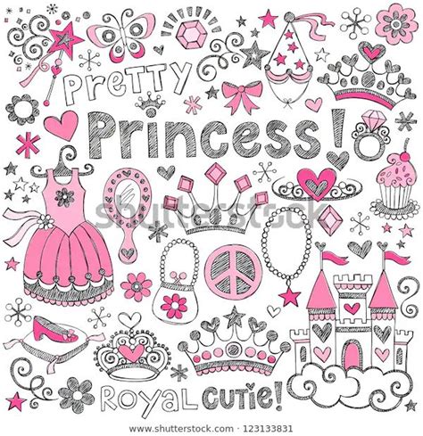 Handgezeichnete Sketchy Fairy Tale Prinzessin Tiara Stock Vektorgrafik