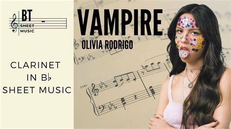 Vampire Olivia Rodrigo Clarinet In Bb Sheet Music Youtube