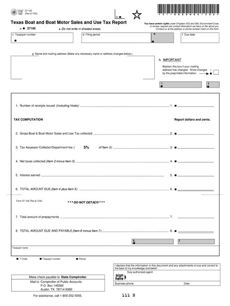 Fillable Online Window State Tx 57 100 Boat And Boat Motor Sales And