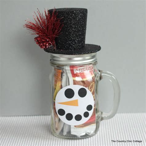 Snowman Hot Chocolate Jars Gift Idea Angie Holden The Country Chic Cottage