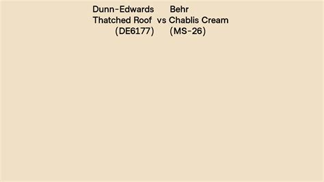 Dunn Edwards Thatched Roof De6177 Vs Behr Chablis Cream Ms 26 Side