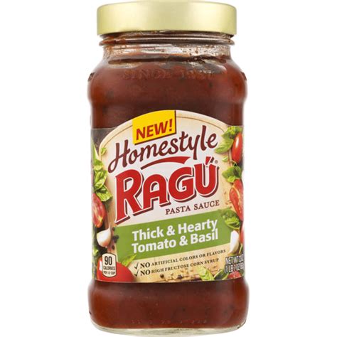 Ragu Homestyle Pasta Sauce Thick And Hearty Tomato And Basil 23 Oz From