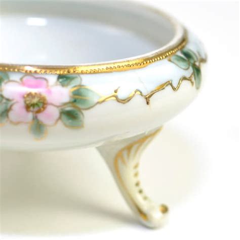 Noritake Nippon Footed Dish Porcelain Bowl Hand Painted