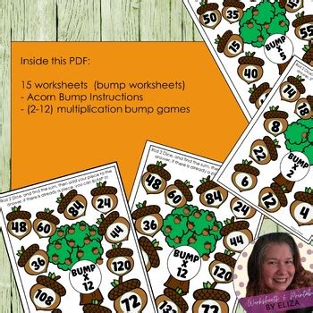 Acorn Bump It Dice Game Learning Multiplication TPT