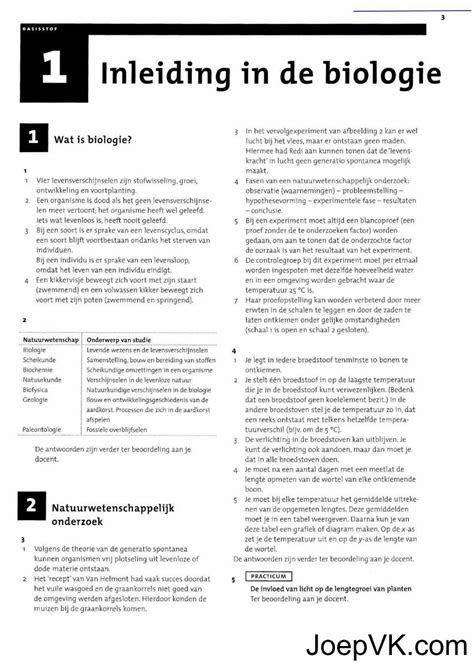 Pdf Biologie Voor Jou Havo Thema Inleiding In De Biologie