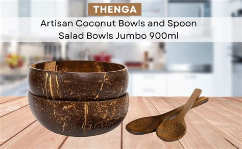 Buy Thenga Jumbo Ml Artisan Coconut Shell Bowls And Spoon Sets