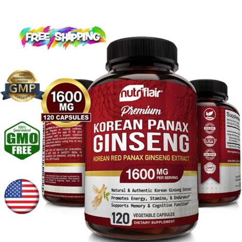 Korean Red Panax Ginseng Extrad Mg Capsules High Strength