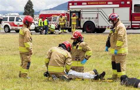 Aeropuerto Mariscal La Mar realizó simulacro de accidente aéreo El