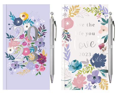 Slim Diary And Pen Floralbutterfly Gee Tees