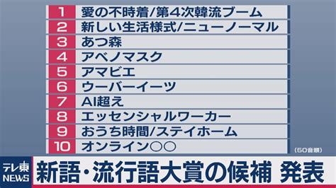 20年新語・流行語大賞の候補発表（2020年11月5日） Youtube