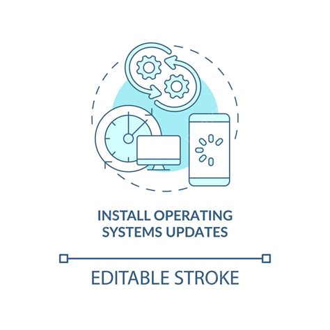 Sistem Operasi Memperbarui Ikon Konsep Instalasi Keamanan Simbol