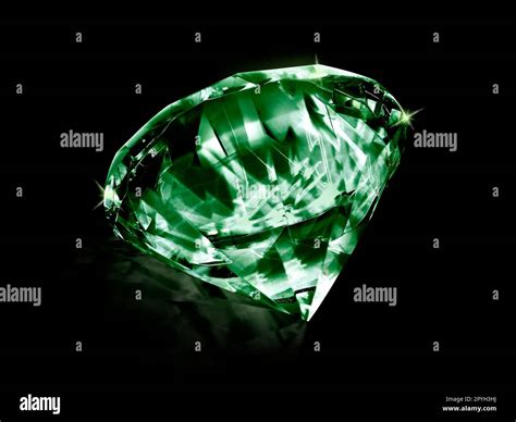 Dazzling Diamond Green Gemstones On Black Background Stock Photo Alamy