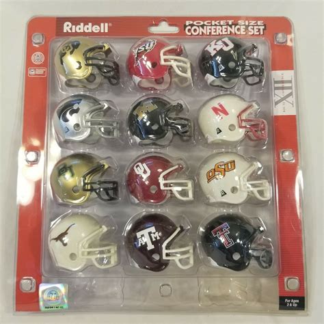 Riddell Pocket Size Conference Set Big 12 Conference Mini Helmets See