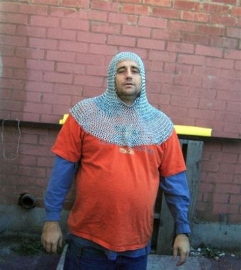 Medieval Solid Iron Chain Mail Hood Crusader Coif Armor Etsy