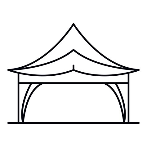 Outdoor tent icon, outline style 15180297 Vector Art at Vecteezy