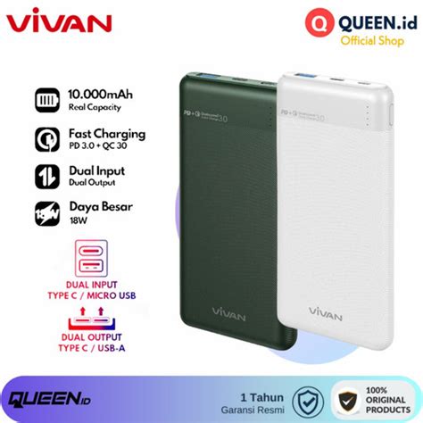 Jual Vivan Vpb M Powerbank Mah Dual Input Output W Pd Qc