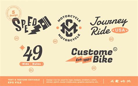 Ilustra O Do Logotipo Da Motocicleta Vetor Premium