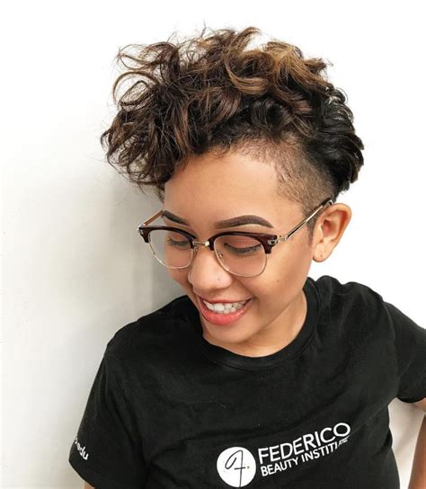Fringed Undercut With Tousled Curls And Brunette Color Melt Ombre The