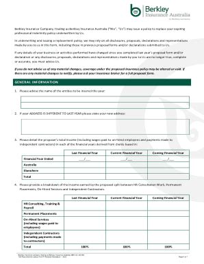 Fillable Online Sole Trader Management Liability Insurance Policy