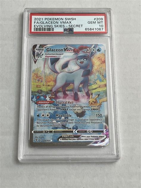 2021 Pokemon Evolving Skies Glaceon VMAX 209 203 Alt Art Secret Rare