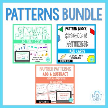 Pattern Task Cards Bundle Virginia Sol By Bright Spots Teaching