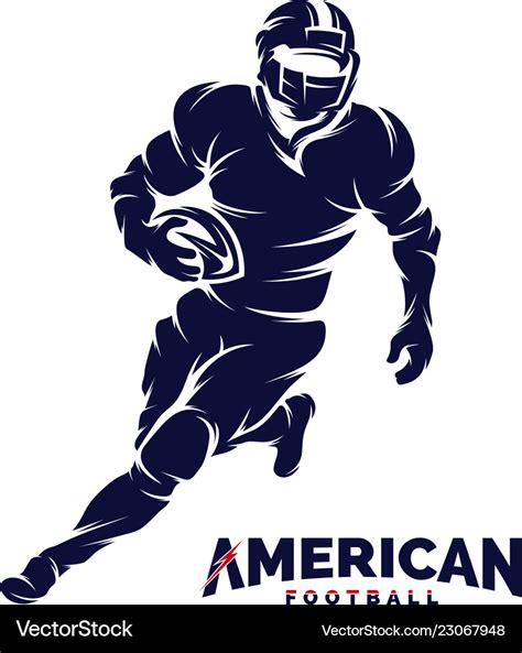 Running american football player logo silhouette Vector Image