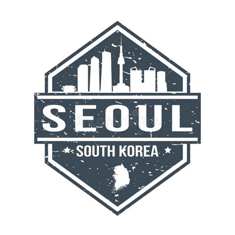 Seoul South Korea Travel Stamp Icon Skyline City Design Tourism Vector