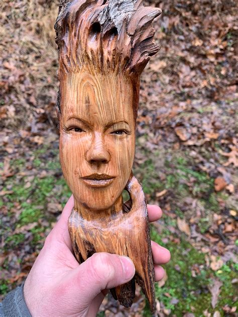 Female Wood Spirit Wood Carving Nymph Pixie Lady Wood Wall Art